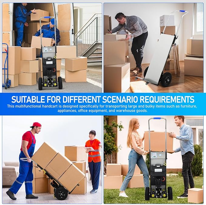 Motorized Hand Truck for Moving Furniture Stair Climbing Hand Truck Dollys Cart - Image 3