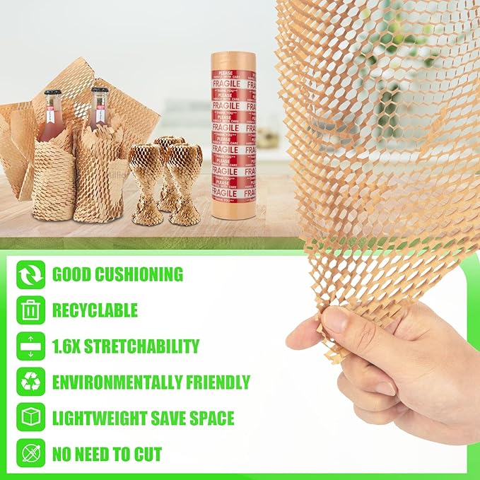 Honeycomb Packing Paper, MINHAO 15"x300' Eco Friendly Packing Paper - Image 2