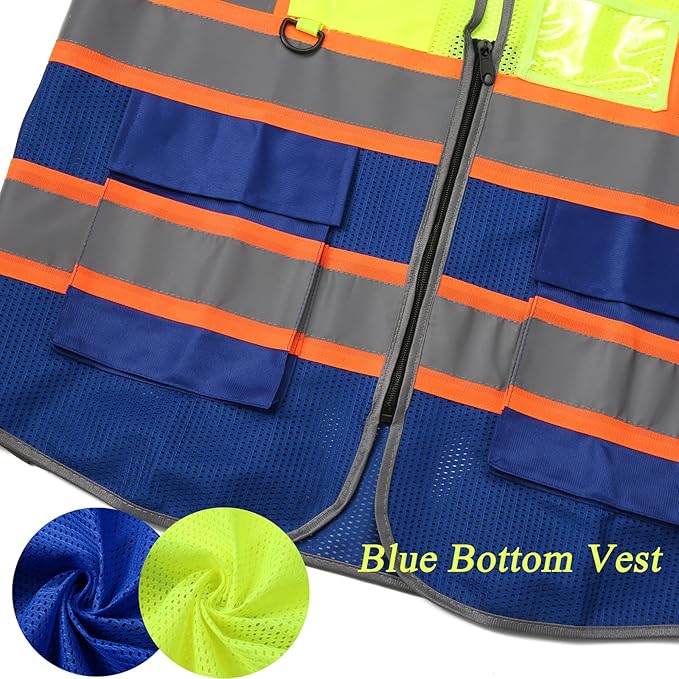 BeautyWill Custom Logo Safety Vest Class 2 High Visibility Reflective Vest - Image 2