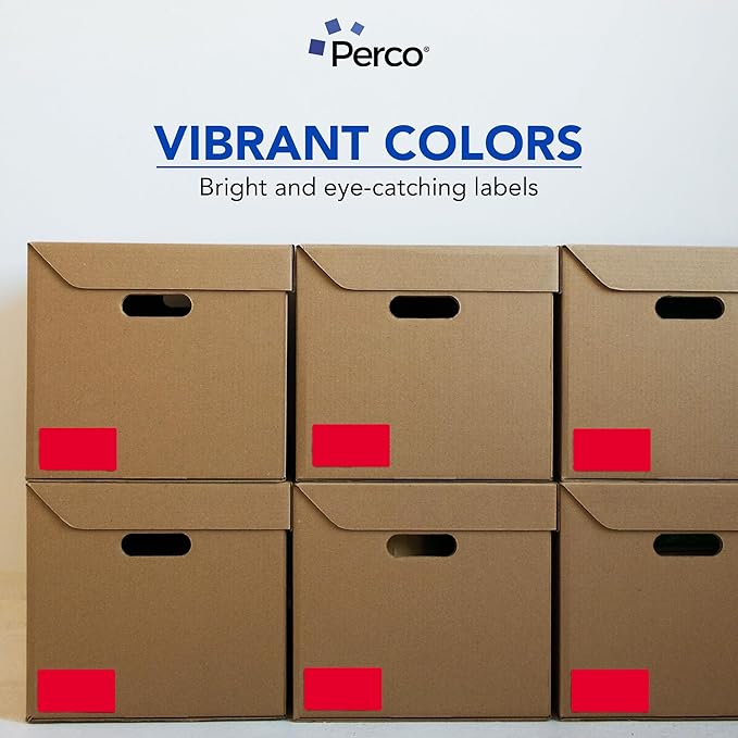 Perco Red 3x5 Inch Perforated Sticker Labels — 150 Stickers Per Roll — - Image 7