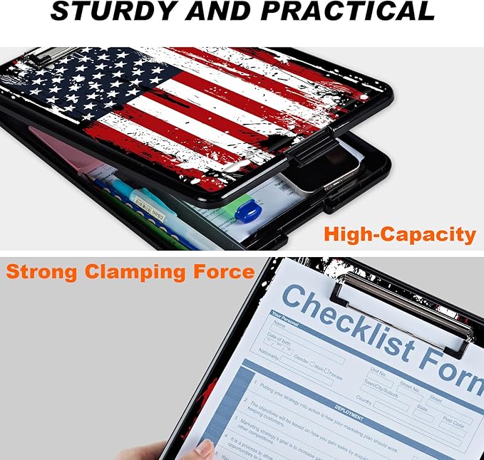 Side Opening Clipboard with Storage and Pen Holder, Large Capacity Heavy Duty - Image 3