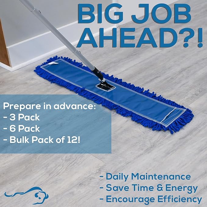 KLEEN HANDLER 6 Pack of 18 Inch Microfiber Dust Mop, Large Washable Commercial - Image 3