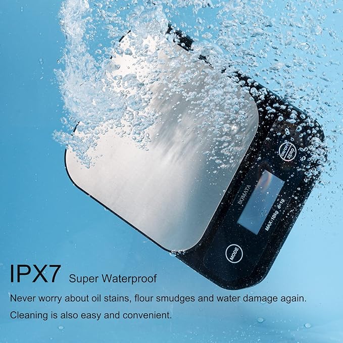 BOMATA IPX7 Waterproof Food Scale, USB Rechargeable, Submersible, Ounces and - Image 2