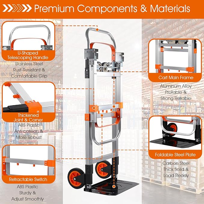 3 in 1 Folding Hand Truck Dolly Cart - Image 2