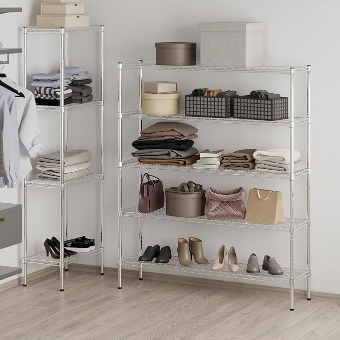 14" Deep x 54" Wide x 64" Height Wire Shelving Kit | 5-Tier | NSF Commercial - Image 7