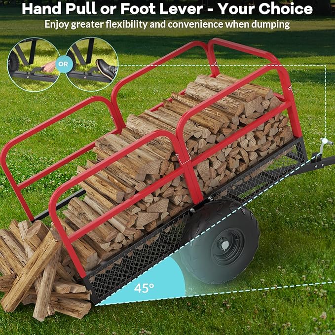 GAOMON Heavy Duty Utility Cart Cargo Trailer, 1700 Lbs 15 Cubic Feet, Yard - Image 7