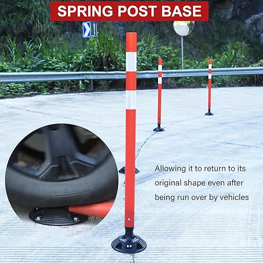 48" Traffic Cones 8-Pack with Heavy-Duty Spring Base - Image 4