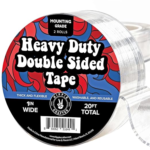 HIPPIE CRAFTER Strong Double Sided Tape Heavy Duty Wall Tape or Mounting by HippieCrafter