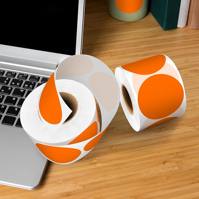 2 - Inch Round Orange Color - Coding Stickers, 4 Rolls, Organizing - Image 6