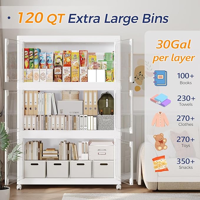 120Gal Plastic Stackable Storage Bins - Image 5