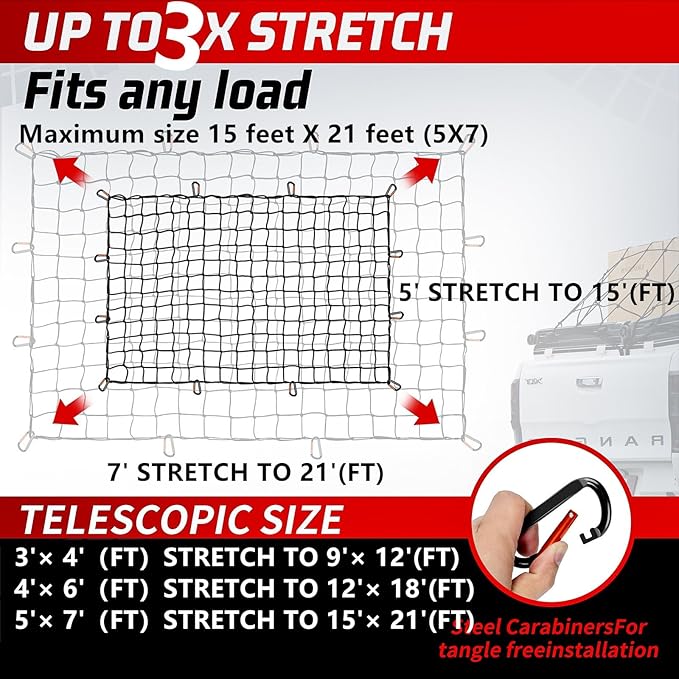 Heavy Duty Cargo Net for Pickup Truck Bed - Image 3
