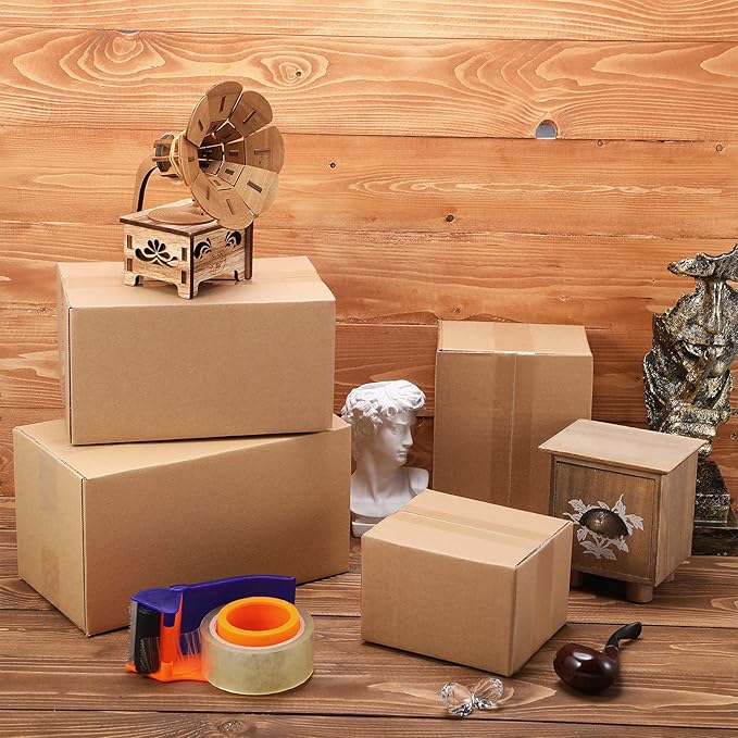 32 Pack 4 Sizes Shipping Boxes Mailers Corrugated Cardboard Box Kraft Mailing - Image 7