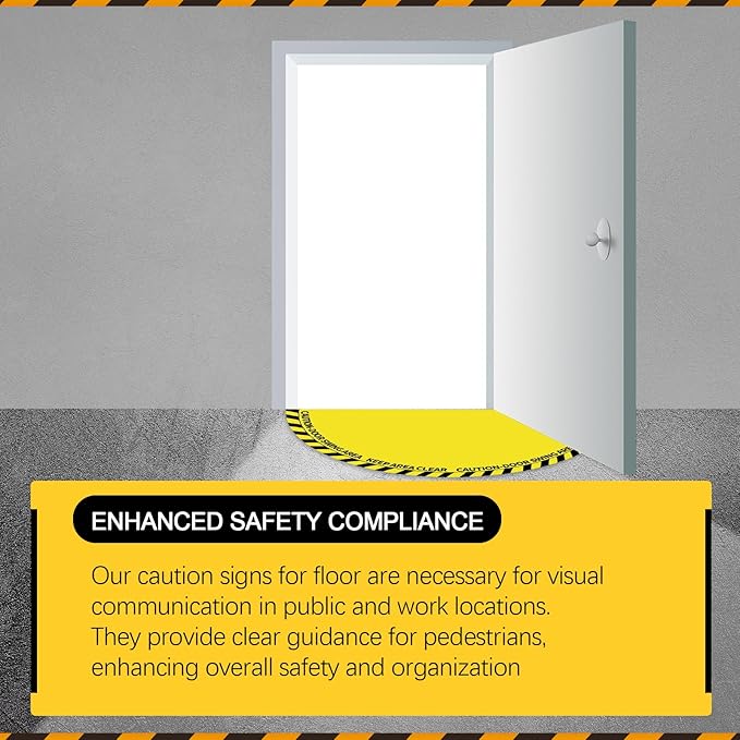 1 Pack 56 x 28 Inches Door Swing Caution Floor Sign - Image 6