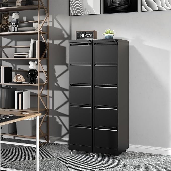 5 Drawer Rolling File Cabinet - Image 2
