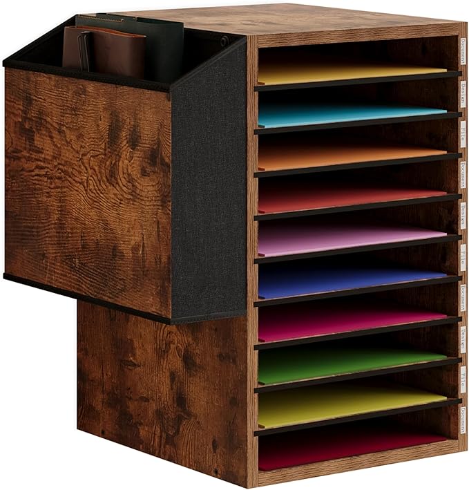 Office Mail Sorter, Wooden Paper Organizer by Unionly
