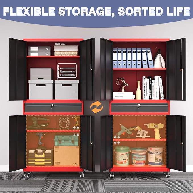 73" Metal Garage Storage Cabinet - Image 5