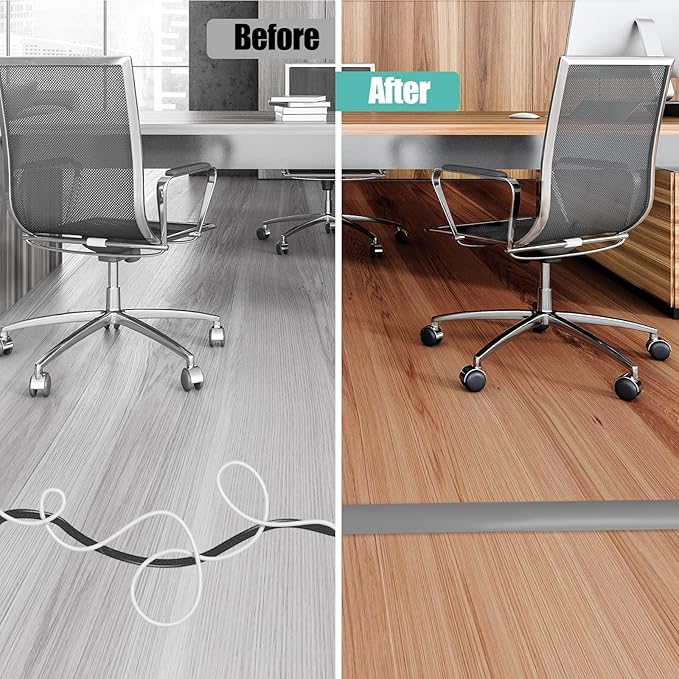 Floor Cord Cover Self Adhesive Cord Hider, 10FT Cable Management, Extension - Image 5