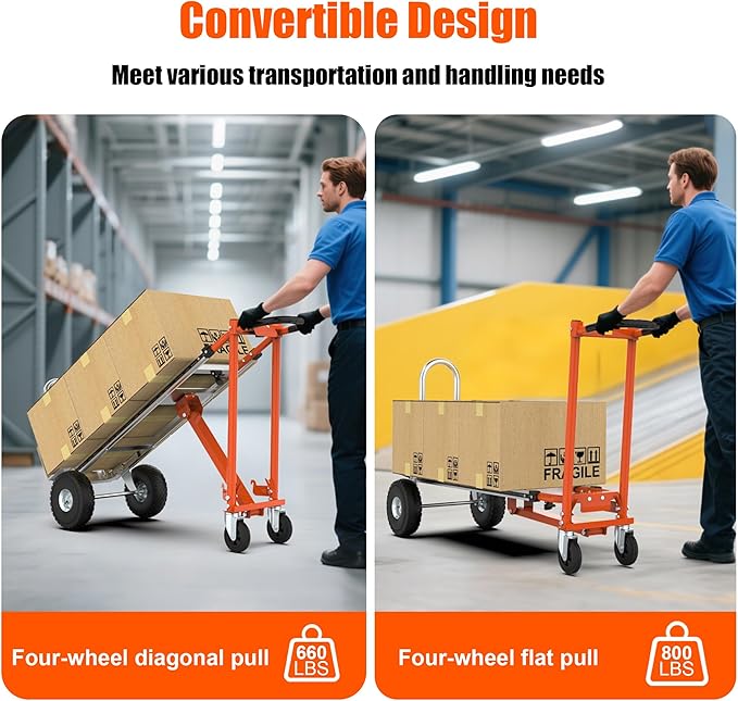 3 in1 Convertible Hand Truck, Folding Aluminum Hand Trucks 880lb Load Appliance - Image 5