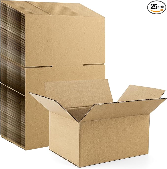 Frametory 8x6x4 Pack of 25 Corrugated Cardboard Packing Shipping Mailing Moving by Frametory