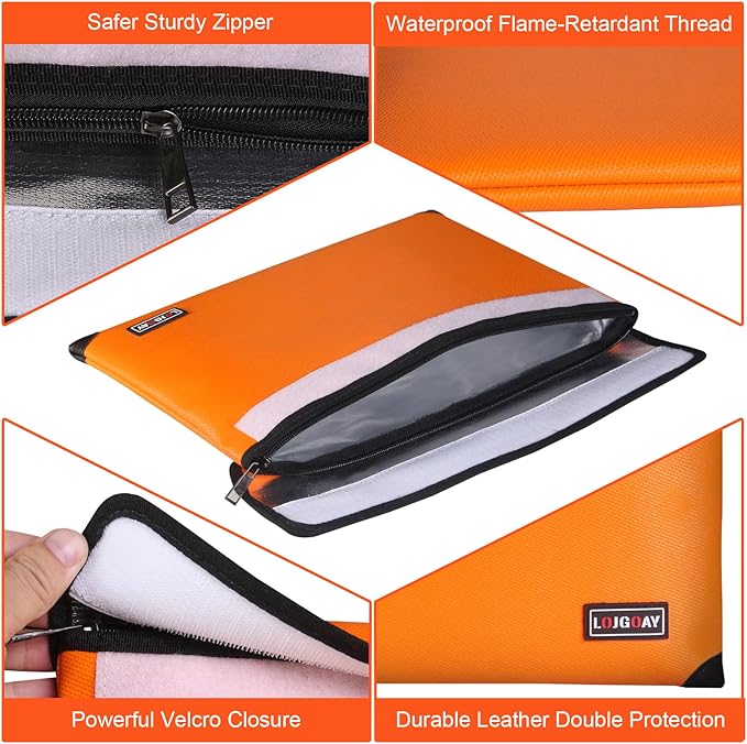 Fireproof Bag with 5200℉ Thermal Insulated, Waterproof Fireproof Box with Zipper - Image 7