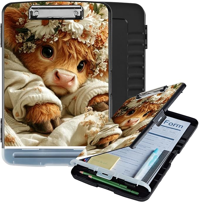 Clipboard with Storage Box & Pen Holder, Heavy Duty Clip Boards 8.5x11 by Unknown