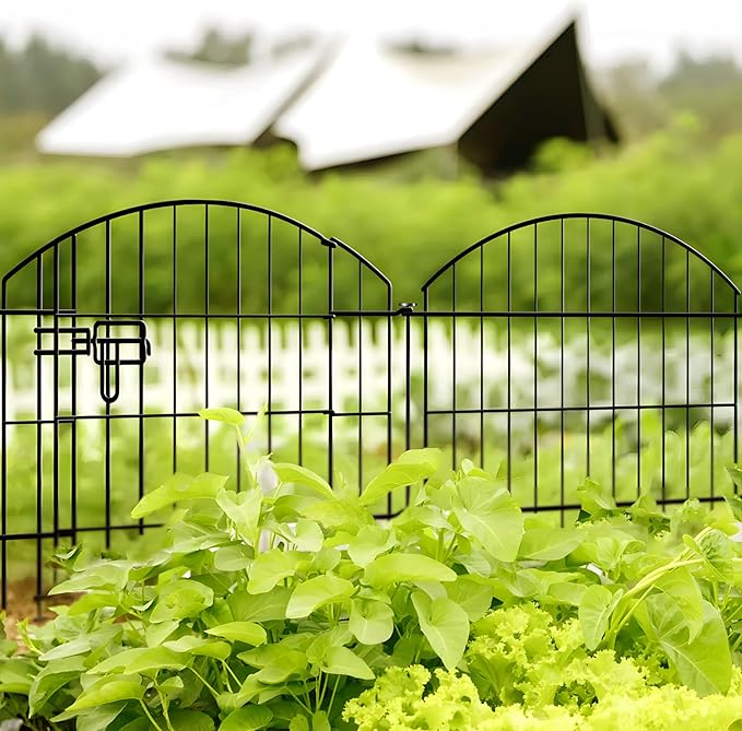 Metal Garden Fence 40 in H x 28 in W 10 Panels Total Length 23 ft, No Need Dig - Image 3