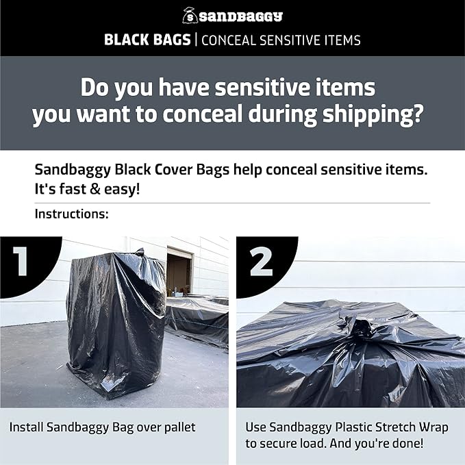 Sandbaggy Black Pallet Covers | Made in USA | Tarp Fits Large Pallets Up to 55" - Image 5