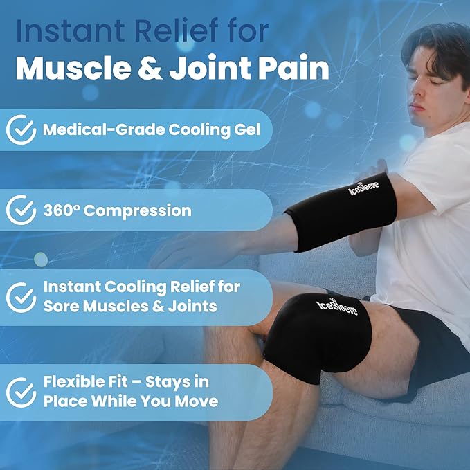 IceSleeve Elbow & Knee Ice Pack Wrap, Reusable Ice Sleeve - Image 7