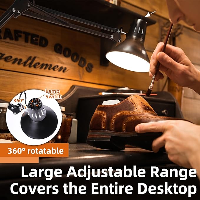 Desk Lamp for Home Office Eye-Caring Metal Extra Tall Swing Arm High Intensity - Image 2