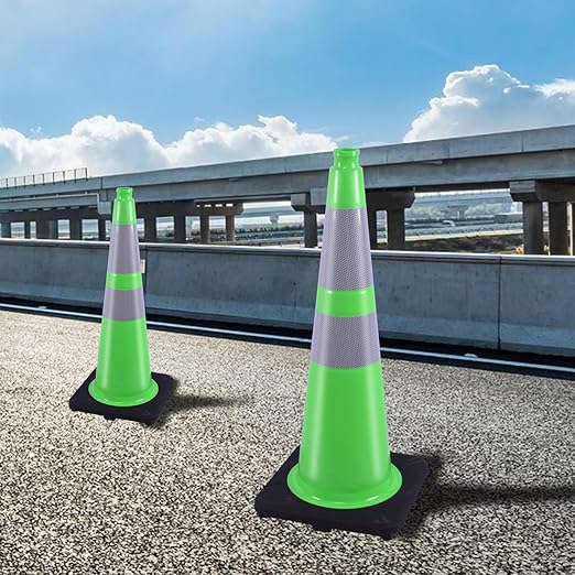 BESEA 6Pack 28" inch Traffic Cones Green Safety Cones - Image 6