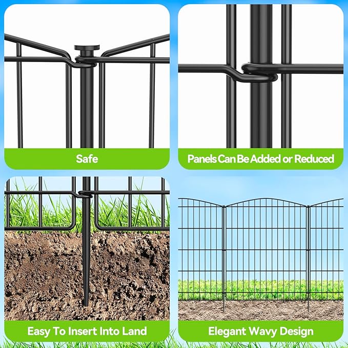 INJOPEXI Decorative Garden Fence 12 Panels 23.6ft×30in Garden Fences - Image 6