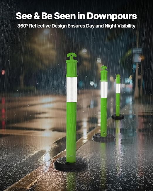 VEVOR 3 Pack Traffic Delineator Posts, 48 inches Traffic Safety Cones - Image 2