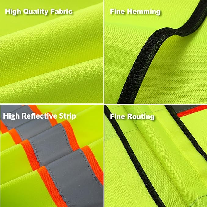 BeautyWill Custom Safety Vest Logo Class 2 High Visibility Reflevtive Vest - Image 4