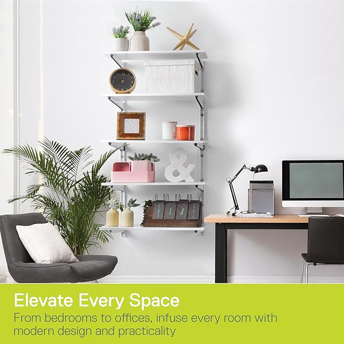 Minimalistic White Shelf Brackets by Delta Cycle, Holds Up to 800 lbs, Modern - Image 6