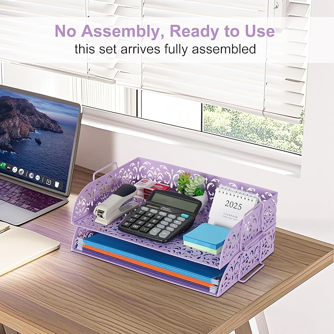 EasyPAG Paper Organizer for Desk 2 Tier Stackable Paper Tray for A4 Legal Size - Image 5
