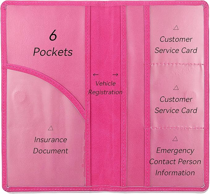 Car Registration and Insurance Holder, Premium Pu Leather Vehicle Glove Box - Image 4