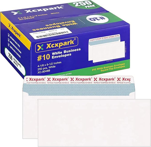 250 PCS #10 White Self Seal Kraft 4-1/8 x 9-1/2 inches Security Envelopes by Xxcxpark