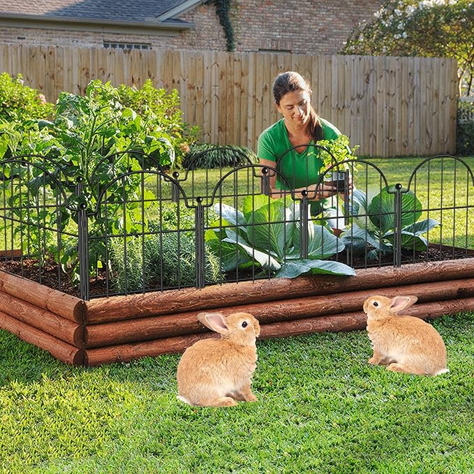Garden Fence, 22 in x 21 ft Arched Rustproof Metal No Dig Fence Garden Fence - Image 8