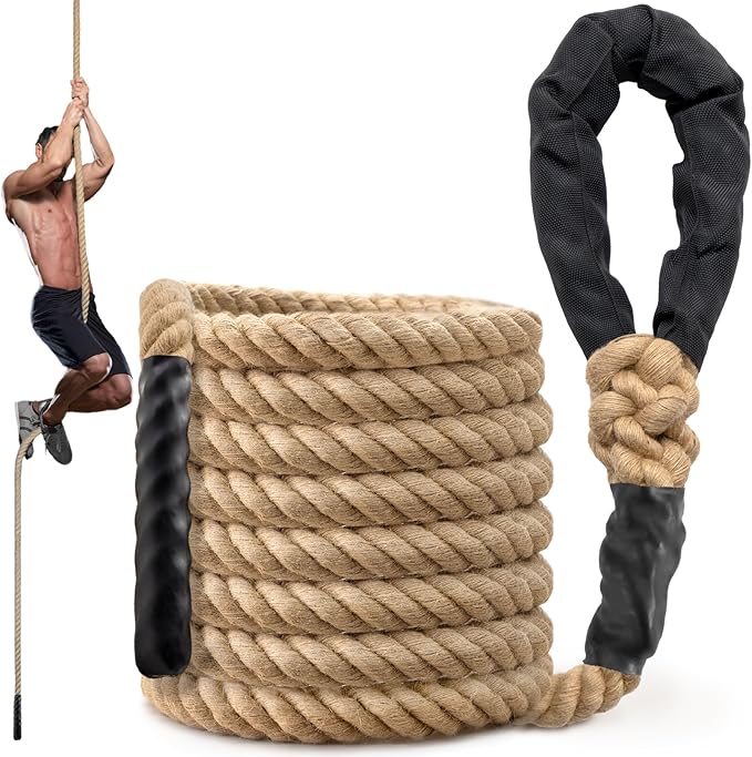 Climbing Rope Gym Workout - 10FT 15FT 20FT 25FT 30FT 35FT Heavy Duty Jute Thick by HOME