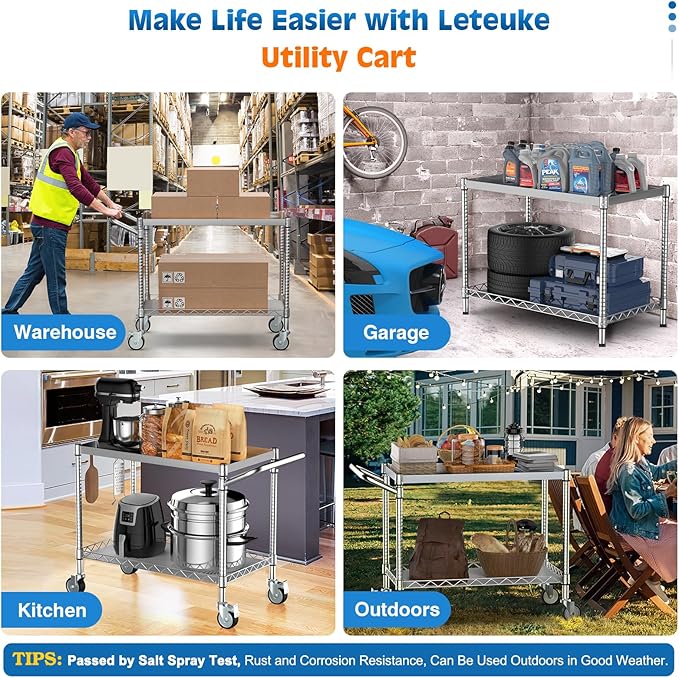 Leteuke 2 Tier Utility Tool Cart - Image 7