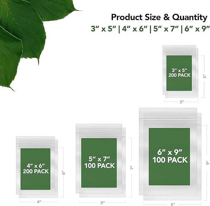 Assorted Resealable Plastic Bags 600 Pack — Clear Reclosable Variety Pack - Image 2