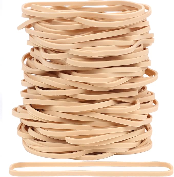 Rubber Bands 150Pcs 4.8inch Big Elastic Rubber Band Beige Large Rubber Bands by AIWOQI