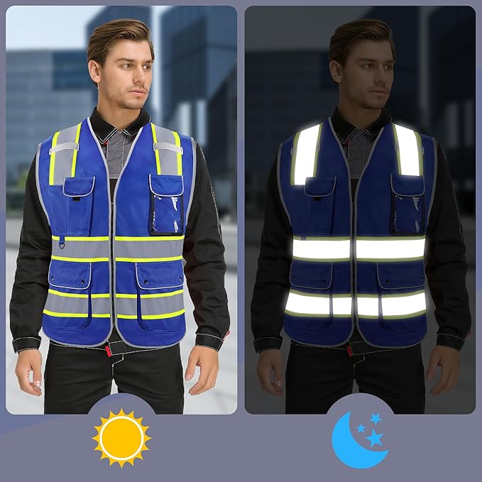 Reflective Safety Vest for Men Women, High Visibility Safety Vest - Image 4