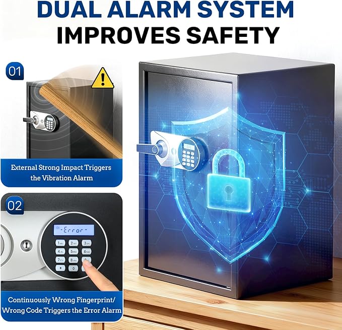 BlackSmith Large Biometric Safe 2.7 Cub Home Security Safe - Image 6