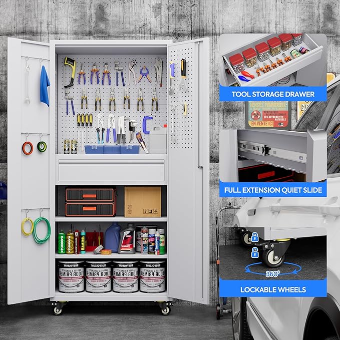 SUXXAN 71" Metal Garage Storage Cabinet - Image 5
