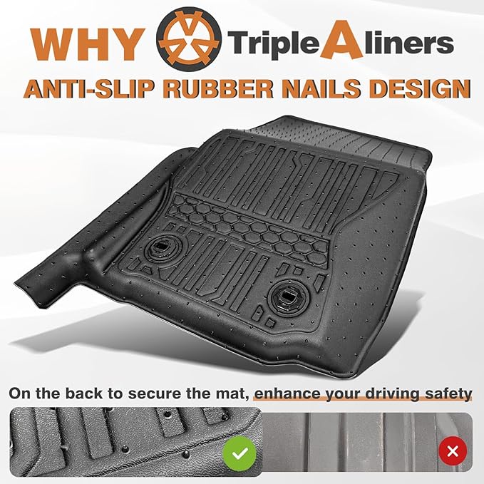 TripleAliners for Tacoma 2024 2025 Double Cab Floor Mats All Weather Floor - Image 5