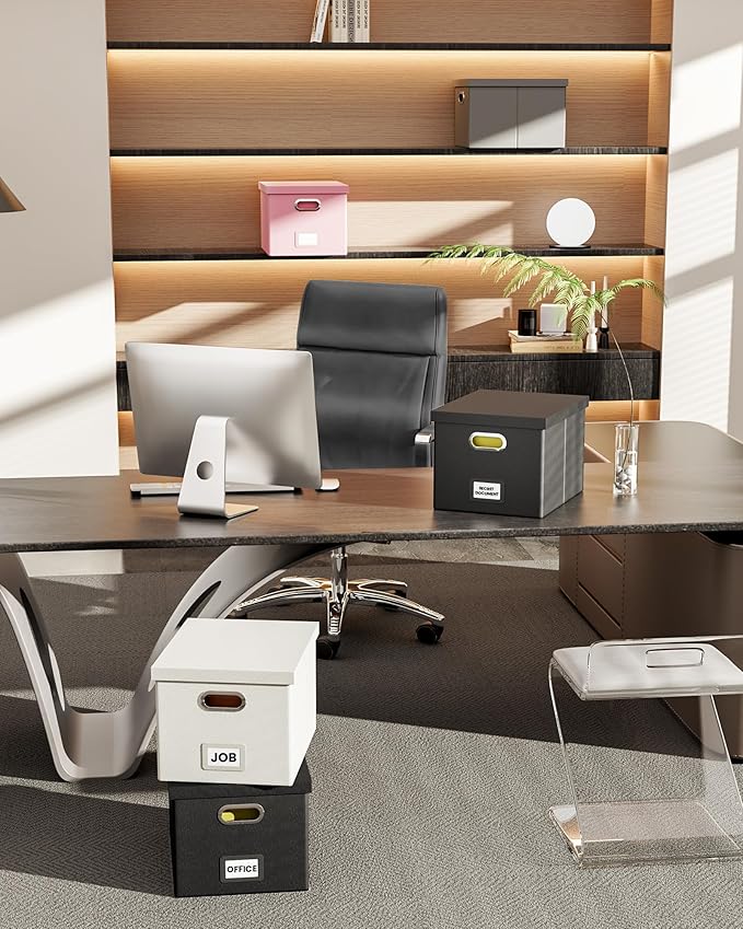 Oterri File Organizer Box with Lid, Portable Hanging File Box - Image 6