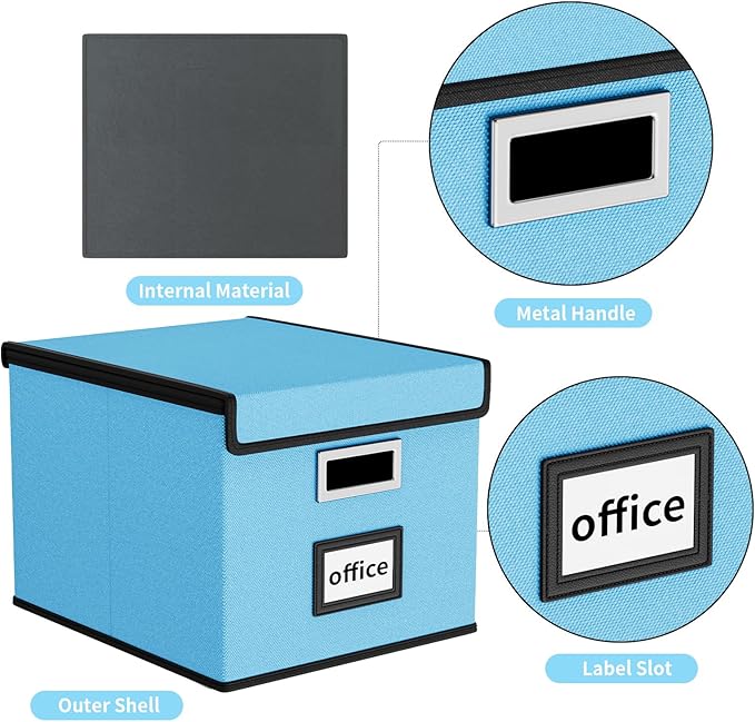 Huolewa Decorative File Organizer Document Storage Boxes - Image 3