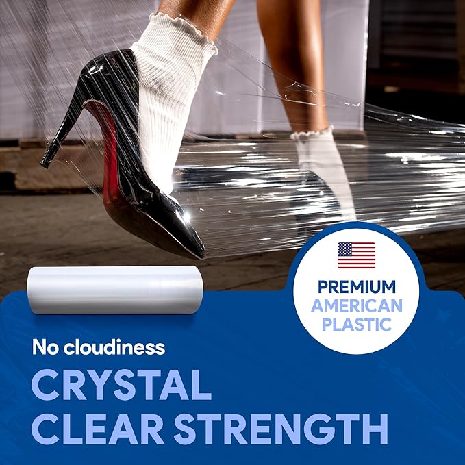 International Plastics Co. 18" Plastic Stretch Film Wrap 1200 feet 500% Stretch - Image 6