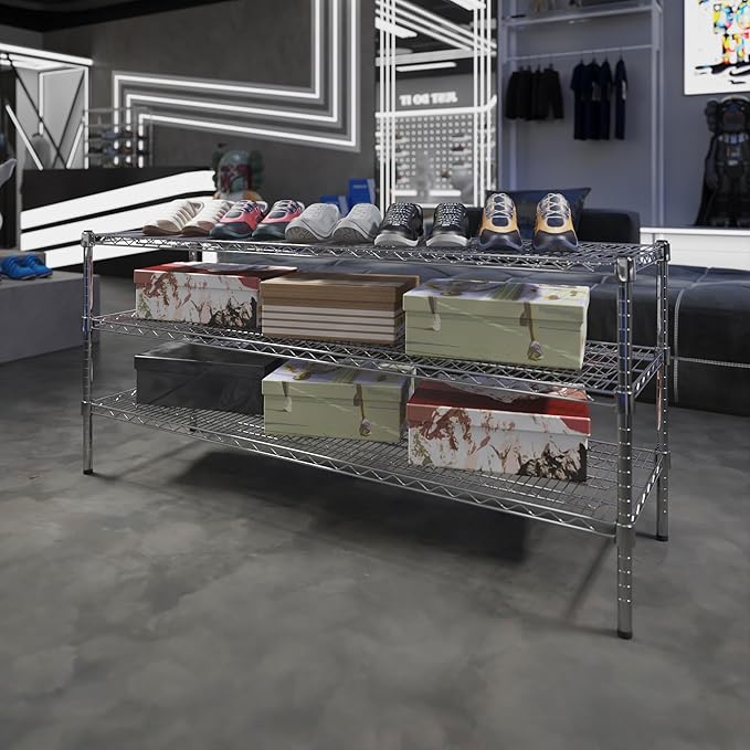 18" Deep x 60" Wide x 27" Height Wire Shelving Kit | 3-Tier | NSF Commercial - Image 2